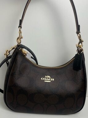 Coach Teri Hobo Bag In Blocked Signature Canvas